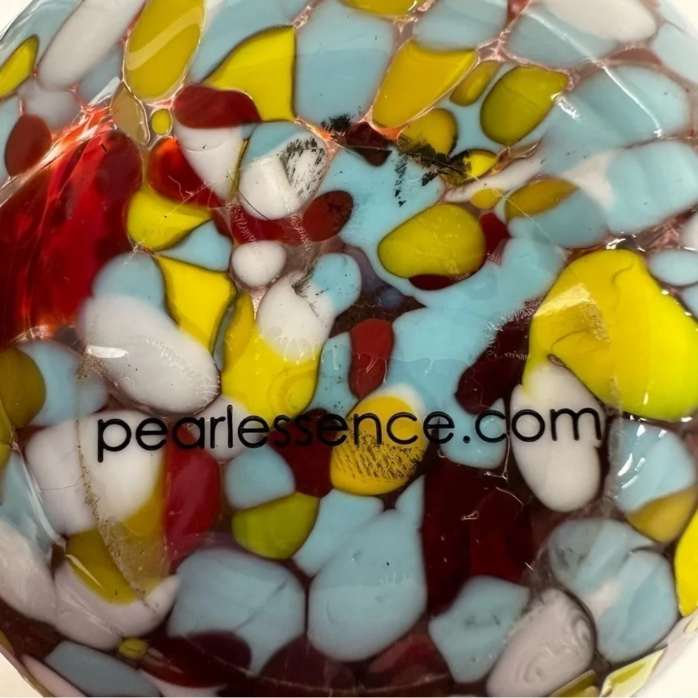 Pearlessence Hand Blown Bud Vase Reed Diffuser Multicolored 3” Glass confetti